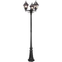 Netlighting Norfolk 3 Light Outdoor Lamp Post Black IP43 E27