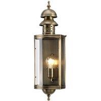 Netlighting Downing Street 1 Light Outdoor Wall Lantern Light Solid Brass IP44 E27 in Yellow