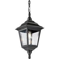 Netlighting Kerry 1 Light Outdoor Coastal Ceiling Chain Lantern Black IP44 E27