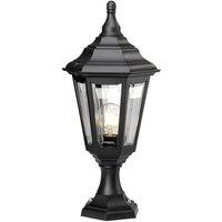 Netlighting Kinsale 1 Light Outdoor Coastal Pedestal Lantern Black IP44 E27