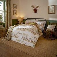 Voyage Maison Moorland Stags 100% Cotton Reversible Duvet Cover Set | Size: Double