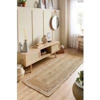 Origin Jute Border Natural White in Light Sand | Size: 80 cm x 150 cm