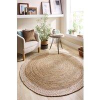 Origin Jute Border Natural White in Light Sand | Size: 150 cm diameter
