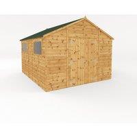 Mercia 12 x 10 Ft Premium Shiplap Apex Workshop - L367.8 x W322.7 x H252.4 cm in Brown