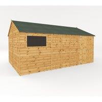 Mercia Premium Shiplap Reverse Apex Workshop - L322.7 x W487 x H250.3 cm in Brown