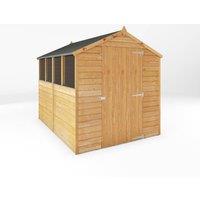 Mercia 8 x 6 Feet Single Door Overlap Apex Shed - L240.4 x W190.5 x H198.6 cm in Brown
