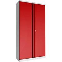 Phoenix Safe Company Steel Storage Cupboard in Grey & Red with Key Lock, SCL1891GRK | Size: 180 cm x 100 cm