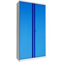 Phoenix Safe Company Steel Storage Cupboard in Grey & Blue with Key Lock, SCL1891GBK | Size: 800mm