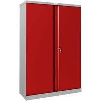 Phoenix Safe Company Steel Storage Cupboard in Grey & Red with Key Lock, SCL1491GRK | Size: 140 cm x 100 cm