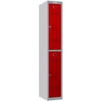 Phoenix Safe Company Personal Locker Grey Body/Red Doors with Key Locks, PL1230GRK | Size: 180 cm x 100 cm