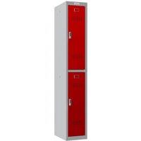Phoenix Safe Company Personal Locker in Grey/Red with Electronic Locks, PL1230GRE in Grey | Size: 180 cm x 40 cm