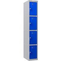 Phoenix Safe Company 1 Column 4 Door Personal Locker in Blue with Key Lock, PL1433GBK