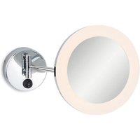Netlighting Lily Bathroom Adjustable Arm LED Magnifying Mirror Light Chrome IP44 3x Magnification in Grey