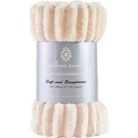 GAVENO CAVAILIA Osum Ribbed Throw in Cream | Size: 200 cm x 240 cm