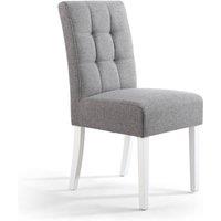 Shankar Moseley Waffle Linen Effect Silver Grey in White Legs