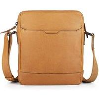 PRIMEHIDE Zip Top Leather Messenger Bag in Tan
