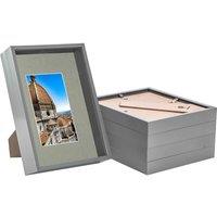 Nicola Spring 3D Deep Box Frames with A5 Mount - A4 (8 x 12) - Grey - Pack of 5