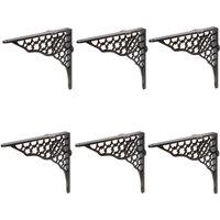 Hammer and Tongs Honeycomb Iron Shelf Bracket - D205mm - Pack of 6 in Black | Size: 1000mm x 1000mm
