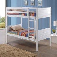 Amani Solid Wooden White Convertible Bunk Bed - Easily Splits into Two Singles | Size: Single