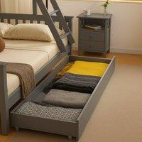 Amani Spacious Wooden Underbed Drawer on Wheels - White & Grey | Size: XL