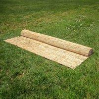 Primrose Thick Reed Bamboo Style Natural Screening Roll Garden 4m x 1.2m in Brown