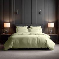 Snug City Luxury 400TC Cotton Sateen Hotel Quality Duvet Cover & Pillowcase in Cream | Size: Super King