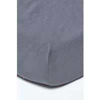 Homescapes Luxury Soft Plain Linen Deep Fitted Sheet 18 inch Deep in Dark Grey | Size: Single Fitted
