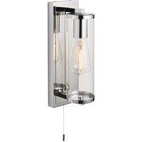 Netlighting 'COMO' Non Dimmable Stylish Contemporary Bathroom Glass Wall Lamp in Silver