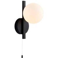 Netlighting 'RIOMAGGIORE' Non Dimmable Contemporary Bathroom Glass Wall Lamp in Black