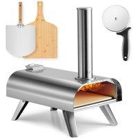 VonHaus Pizza Oven Outdoor Tabletop with Accessories in Metallics