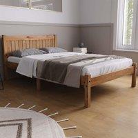 Birlea Pine Wood Double Bed & Mattress Bundle Rio Air Sleepsoul 135cm 4ft 6 in Brown
