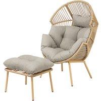 Artemis Home Nestara Standing Egg Chair & Stool in Light Brown