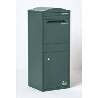 Homescapes Smart Parcel Box Large Curved Top Front Access Secure Delivery Box in Green