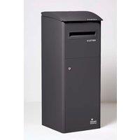 Homescapes Smart Parcel Box Extra-Large Slanted Top Front Access Secure Delivery Box in Black