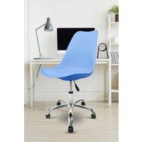 Fusion Living Soho Plastic Dining Chair with Swivel Base in Blue