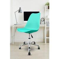 Fusion Living Soho Plastic Dining Chair with Swivel Base in Aqua