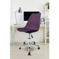 Fusion Living Soho Plastic Dining Chair with Swivel Base in Aubergine