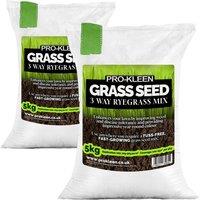 ProKleen Grass Seed 3 Way Ryegrass Mix Fast Germination Multi-Resistant 2 x 5KG in Beige | Size: 10kg