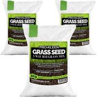 ProKleen Grass Seed 3 Way Ryegrass Mix Fast Germination Multi-Resistant 3 x 5KG in Beige