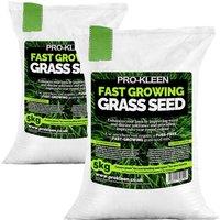 ProKleen Fast Growing Grass Seed 2x 5Kg Covers Up to 600m2 in Green