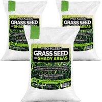ProKleen Grass Seed for Shady Areas 3x 5Kg Covers Up to 900m2 in Green