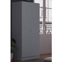 FWStyle 2 Door Wardrobe Matt Grey Finish Tunis