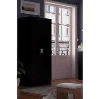 FWStyle 2 Door Wardrobe Matt Black Finish Tunis