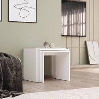 FWStyle Nest Of 3 Matt White Tables Scratch Resistant