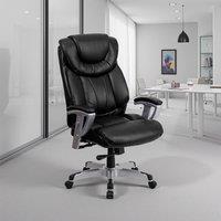FWStyle Black Faux Leather Cushioned High Back Executive Office Chair