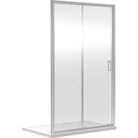 Balterley Safety Glass Reversible Sliding Shower Door Chrome 6mm 1200mm in Silver