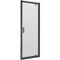 Balterley Toughened Safety Glass Reversible Pivot Shower Door Black 6mm 760mm