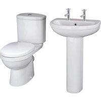 Balterley Vito Suite: Toilet & Cistern with 550mm 2TH Basin Pedestal in White