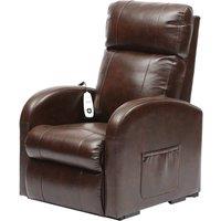 Loops Single Motor Rise & Recline Lounge Chair - Chestnut PU Leather Material