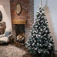 Samuel Alexander 7ft (2.1m) Snowy Imperial Pine Green Fir Christmas Tree with Metal Stand